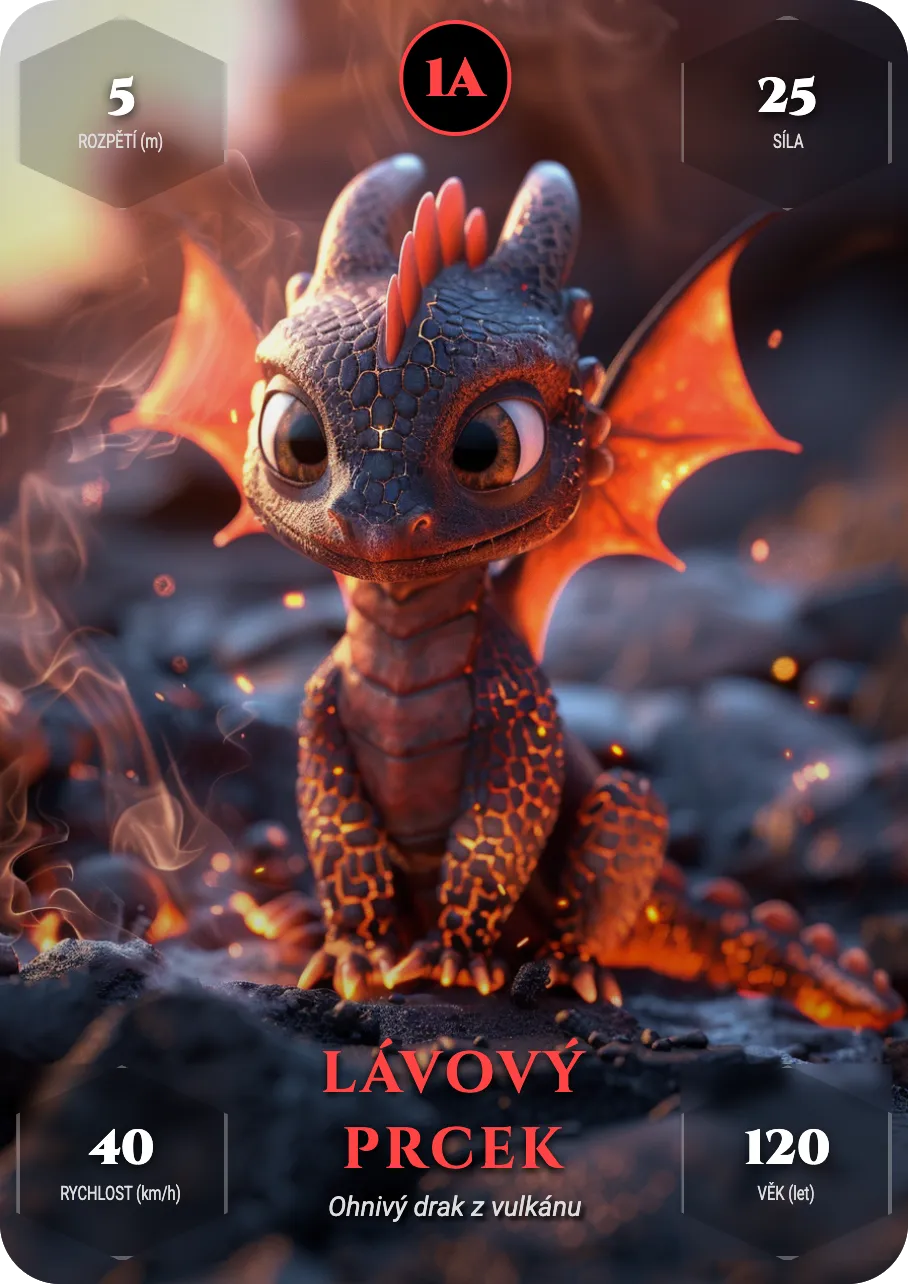 Kvarteto Baby dráčci — ukázková karta