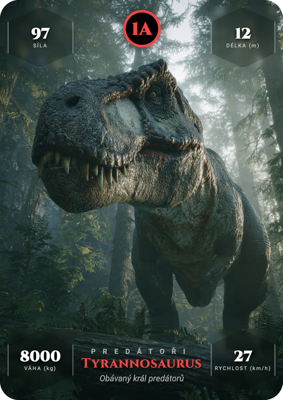Kvarteto Dinosauři — ukázková karta